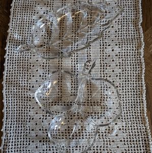 Vintage Glass Leaf Shapes Relish- Candy Dishes
